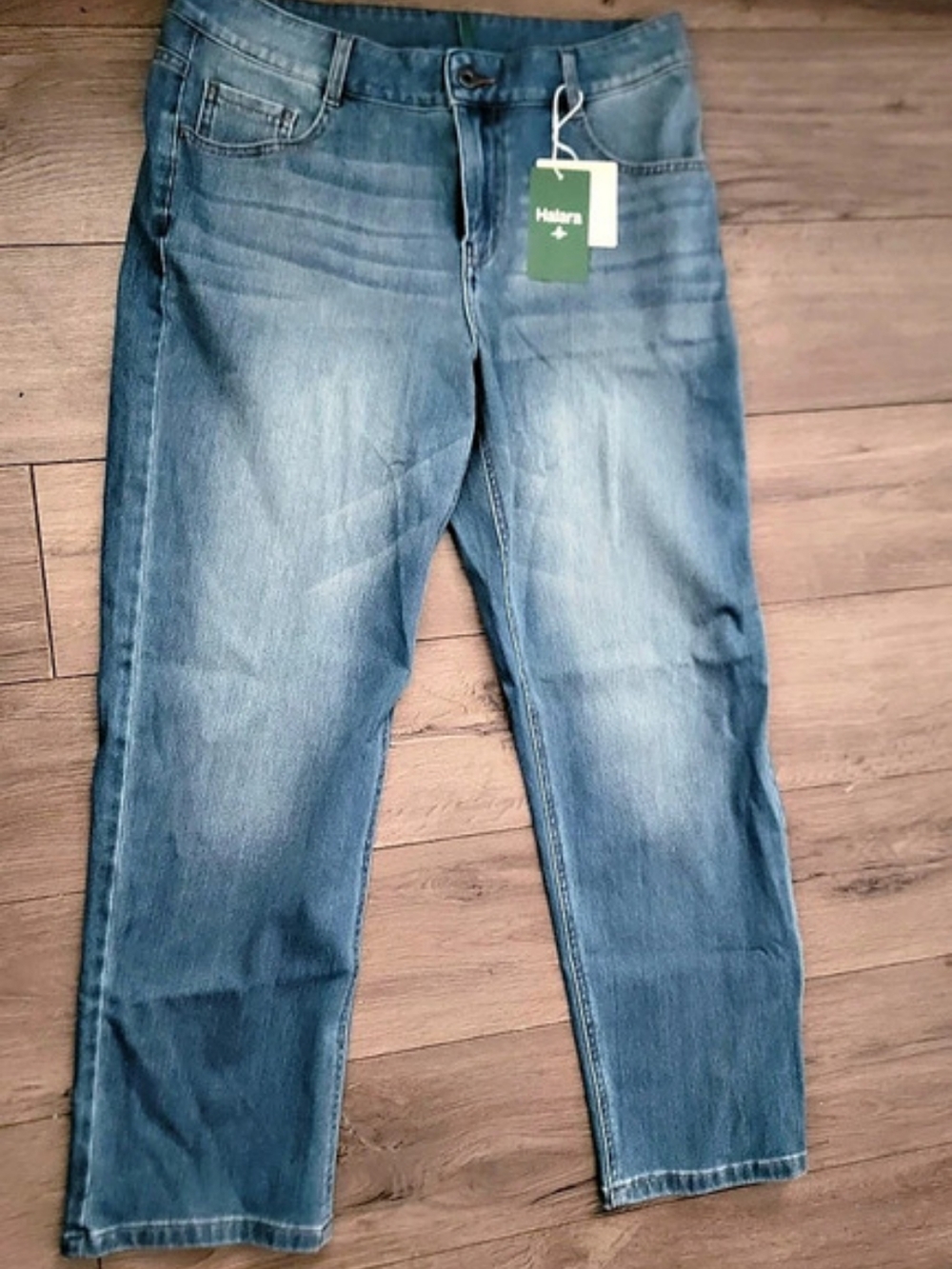 Halara Flex Denim High Waisted Straight Leg Jeans Blue Large